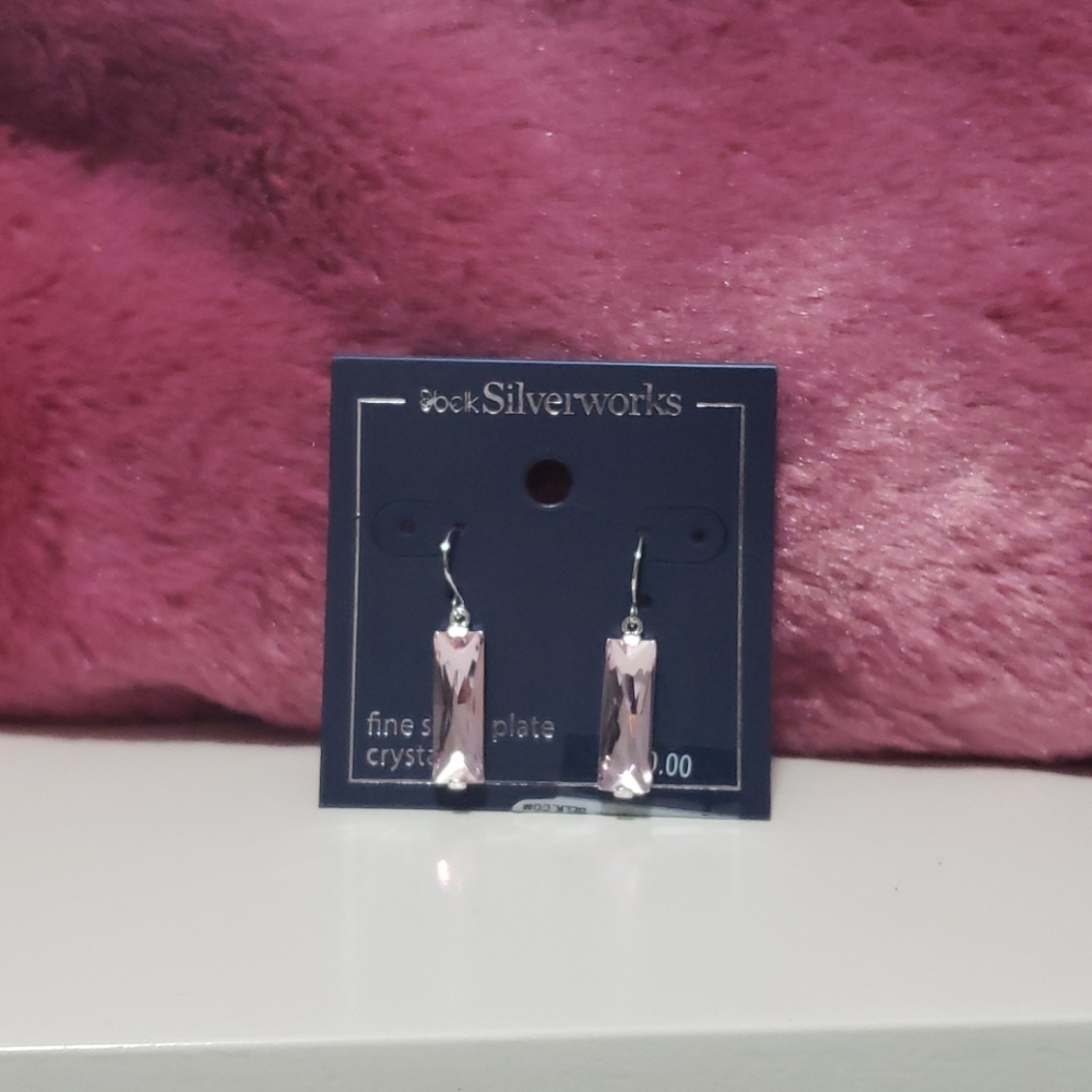 Fine silver plate crystal earrings